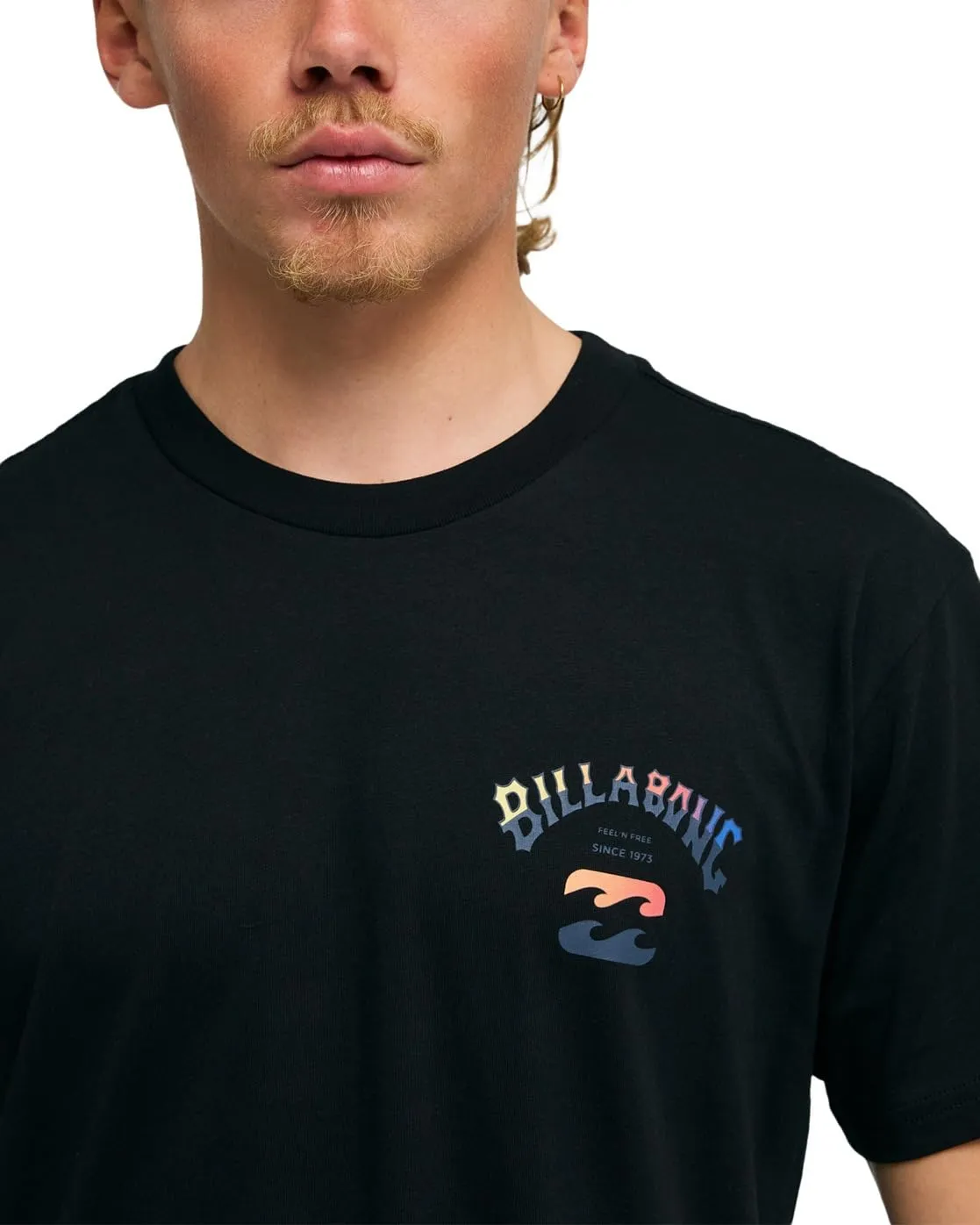 Billabong Arch Fade Premium T-shirt Uomo M Giallo stampa sbiadita