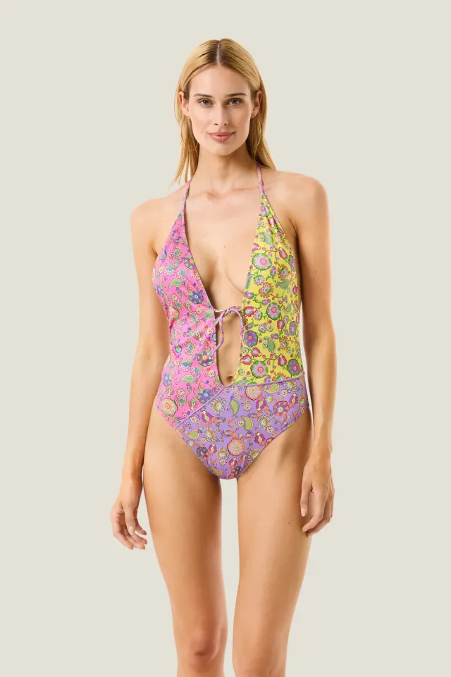 4 Giveness Boho Chic costume intero floreale var unica