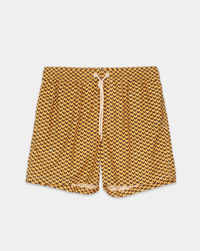 Mosso Sunwear boxer mare ocra grains media lunghezza