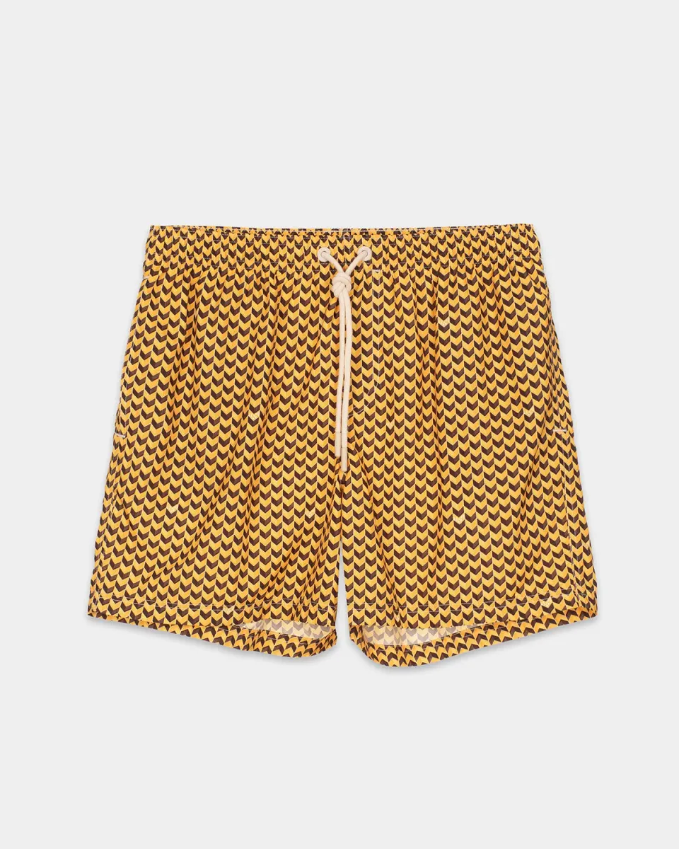 Mosso Sunwear boxer mare ocra grains media lunghezza