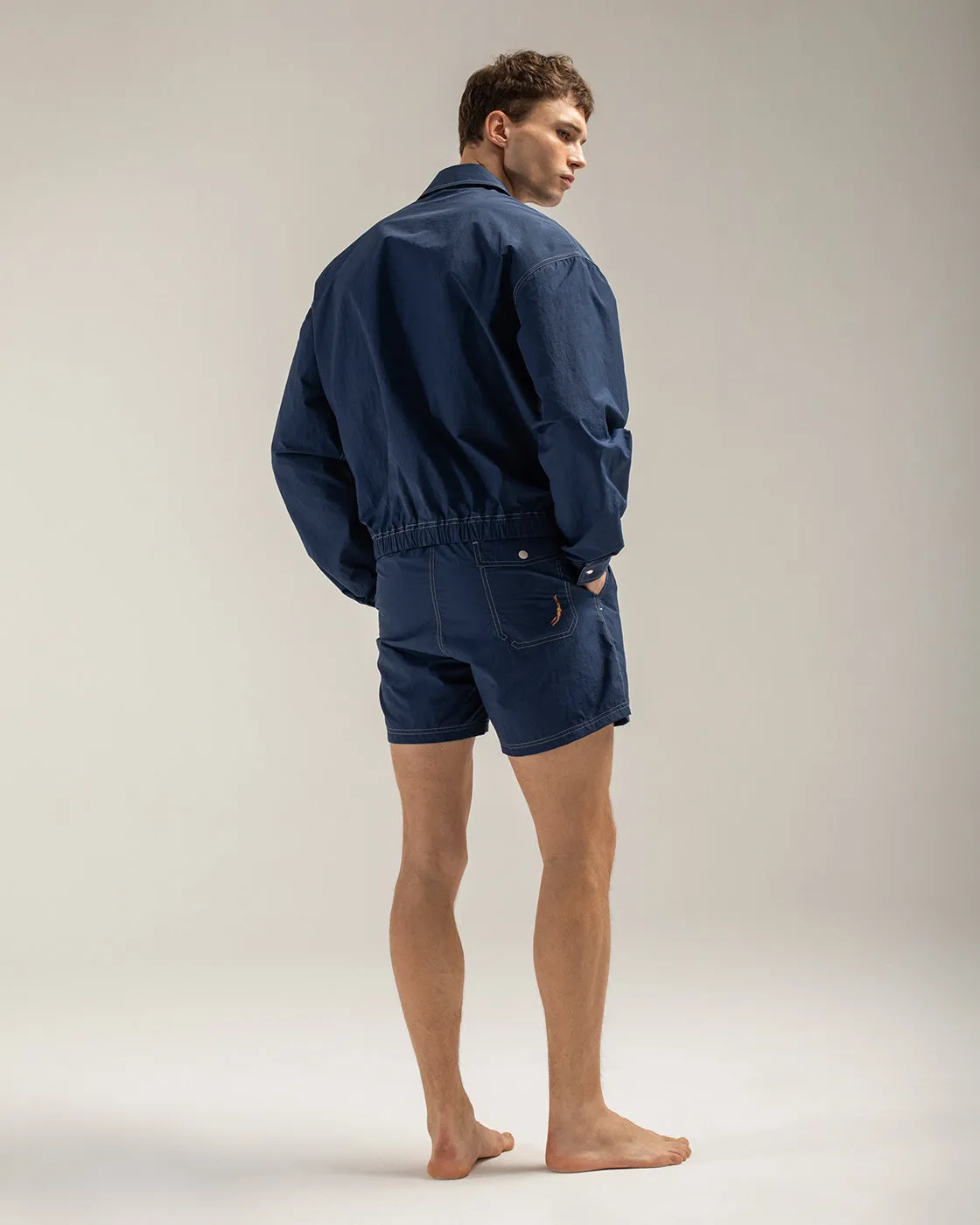 Mosso Sunwear Blue Panel giacca zip blu navy tecnica