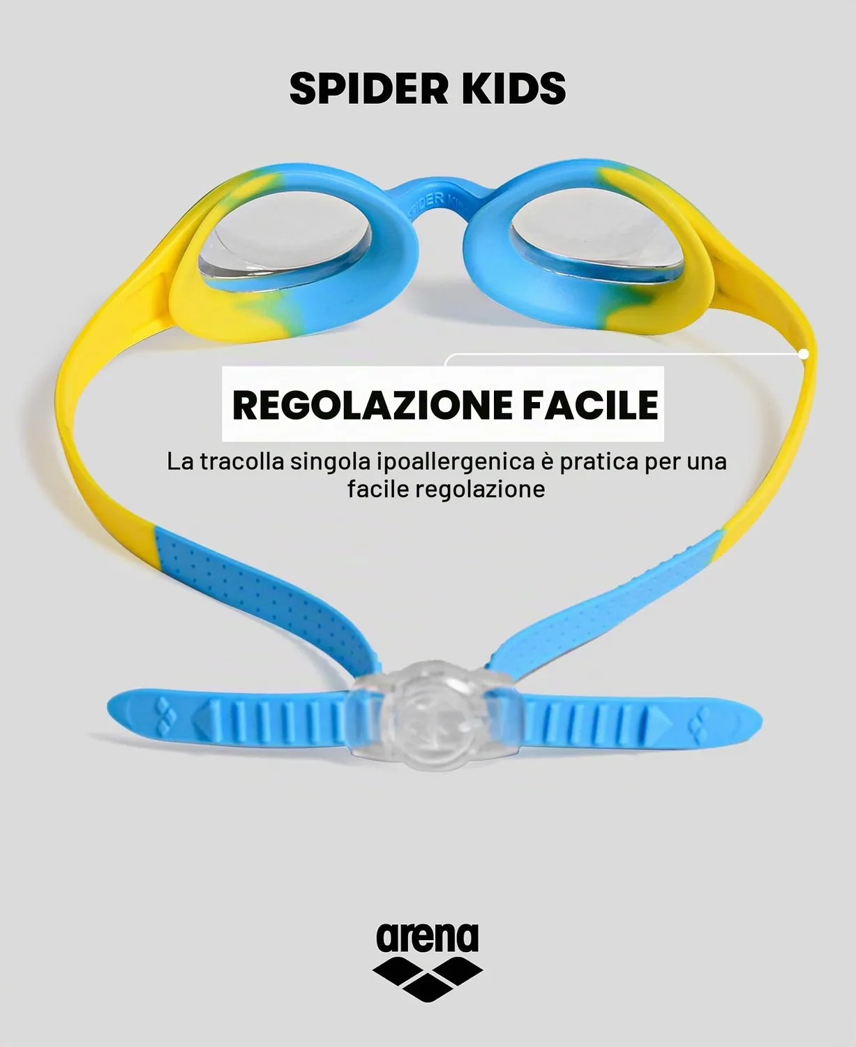 Arena Spider Kids occhialini multicolor lenti scure 2-5 anni