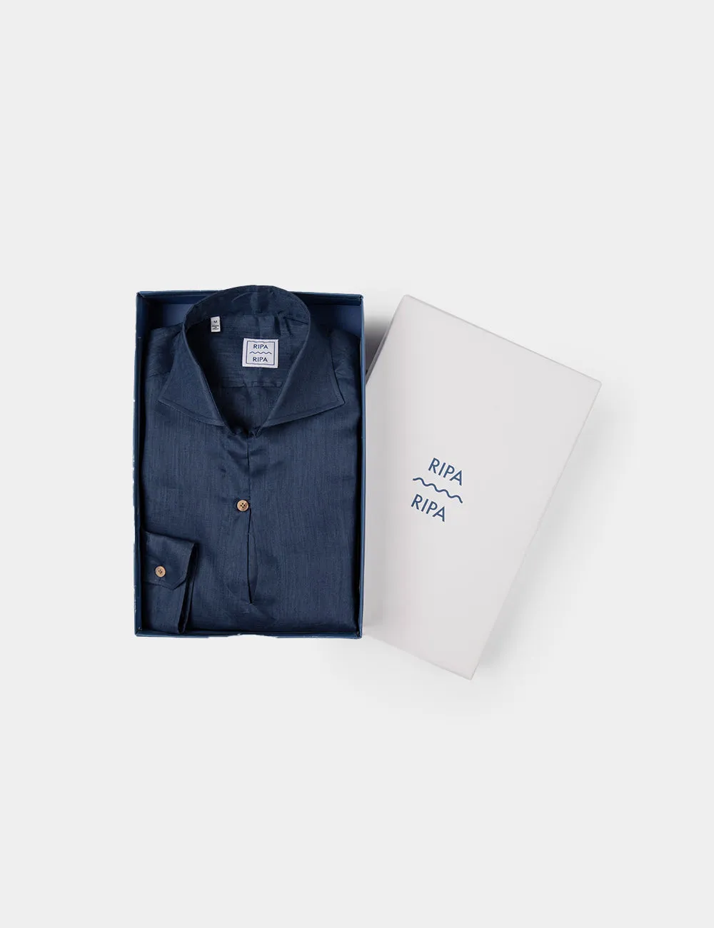 Ripa Ripa Capri Blu Notte camicia lino uomo