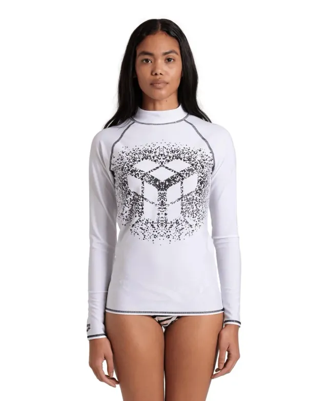 Arena Rash Vest L/S Graphic rash guard donna M UPF 40+