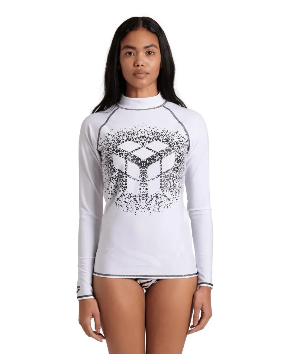 Arena Rash Vest L/S Graphic rash guard donna M UPF 40+