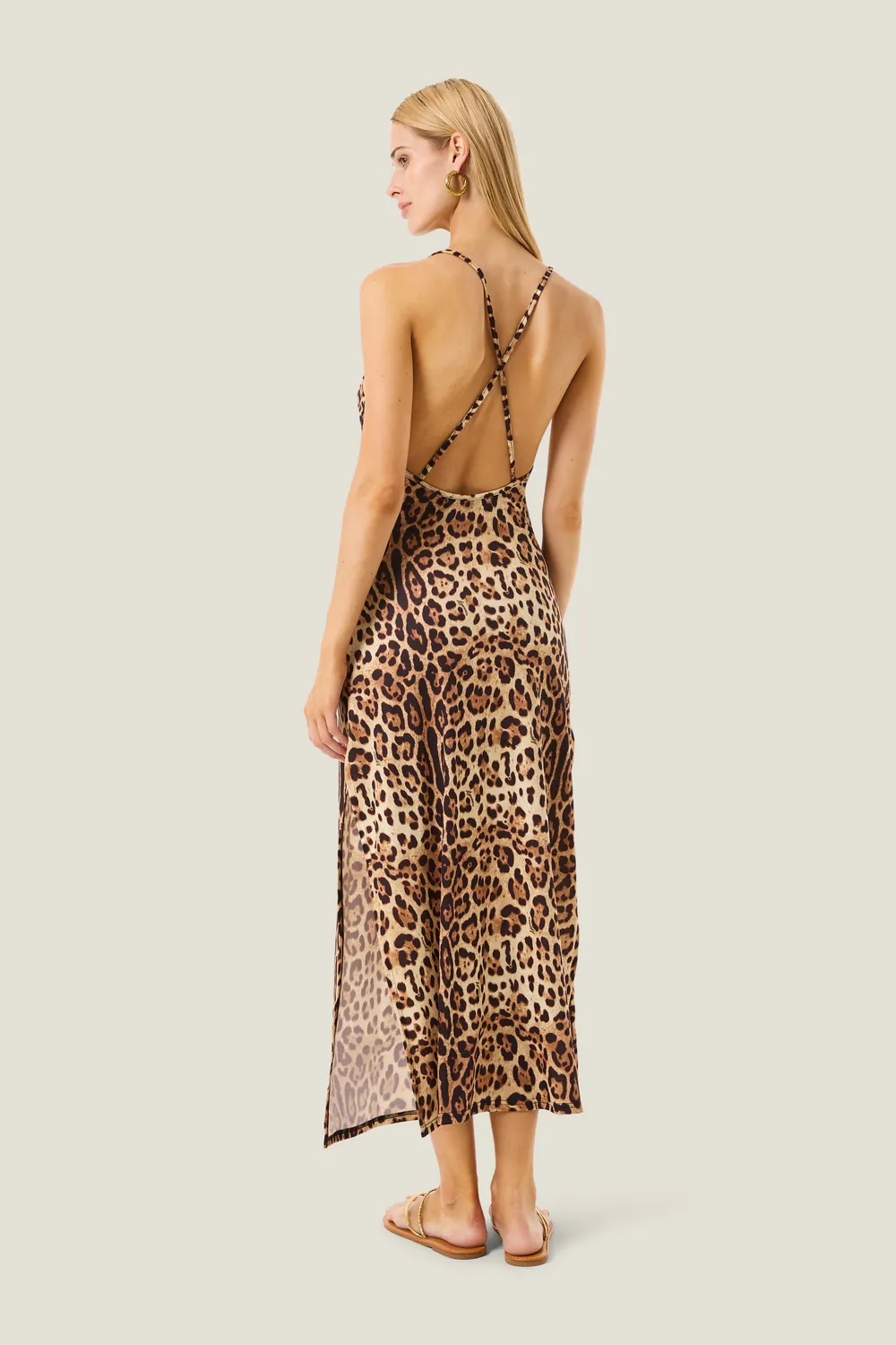 4Giveness Leopard Basic abito lungo donna