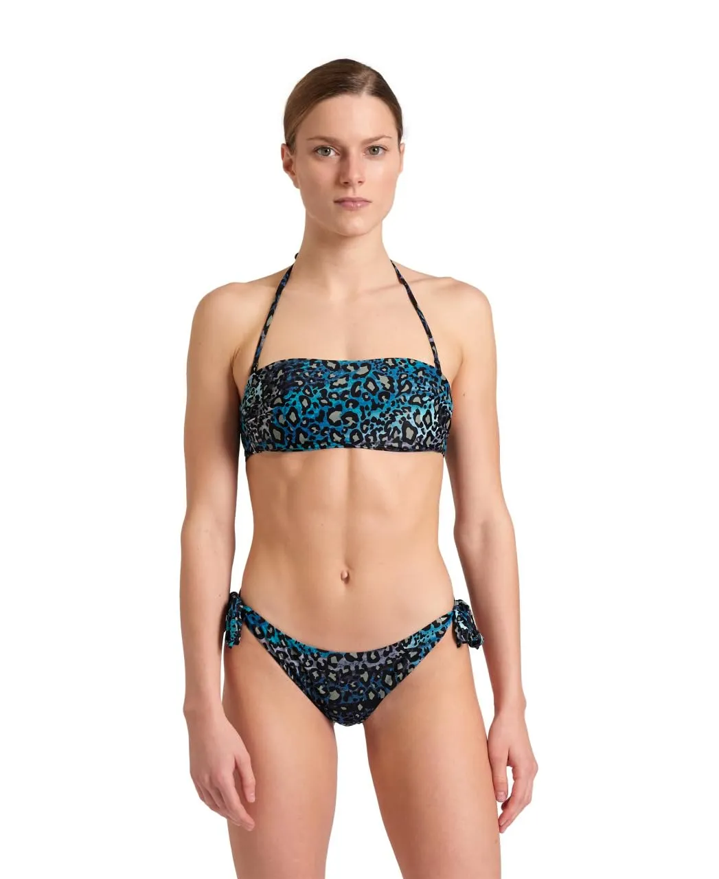 Arena Water Print bikini fascia due pezzi coppe fisse
