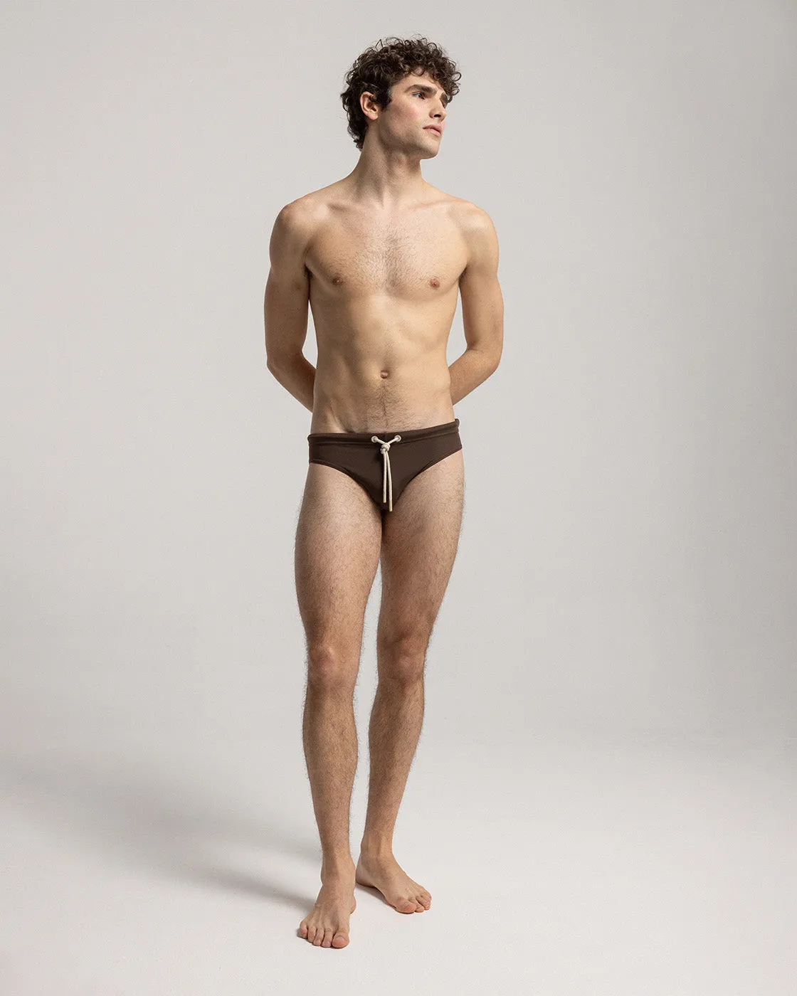 Mosso Sunwear Solid Brown slip mare marrone tinta unita