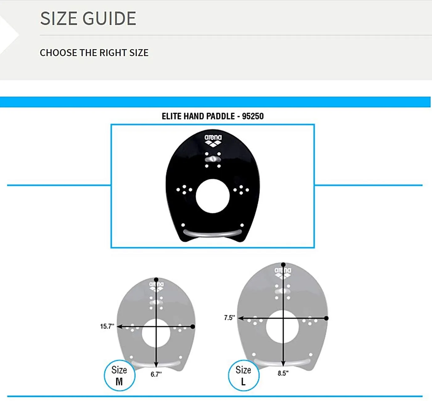 Arena Elite Hand Paddle palette nuoto adulti perforate