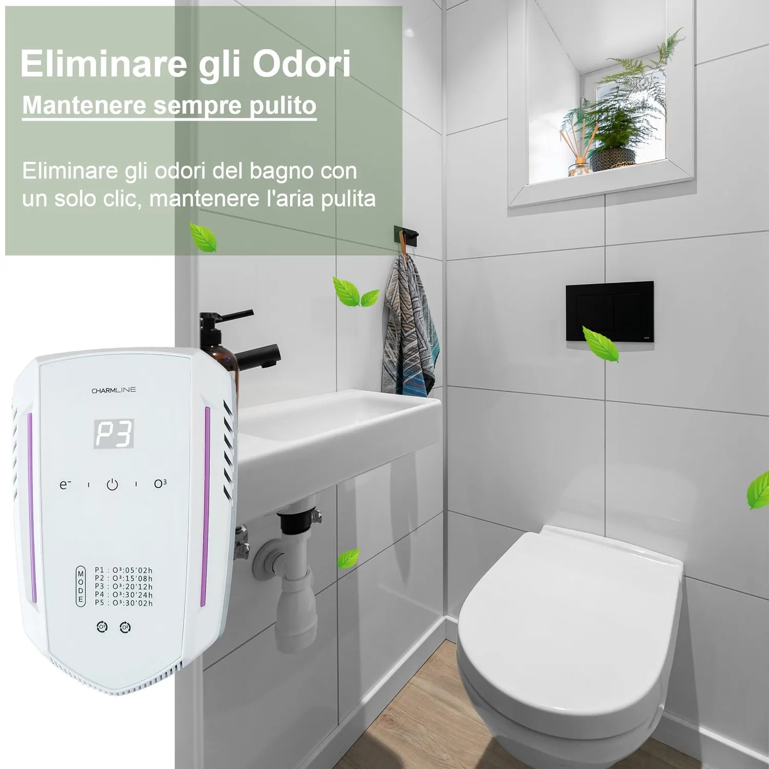 Charmline X09 purificatore aria ozono ioni 5-30 mq