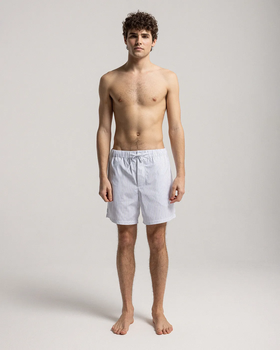 Mosso Sunwear White Striped pantaloncini cotone bianchi righe