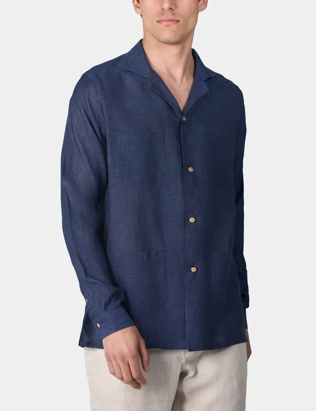 Ripa Ripa Ischia Blu Notte camicia uomo stile anni 60