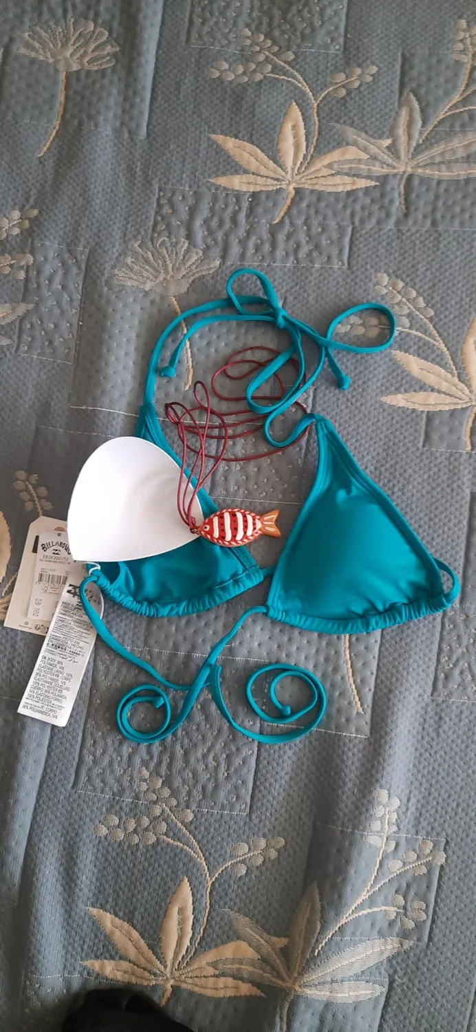 Billabong Sol Searcher Multi Tri top bikini donna Nero riciclato