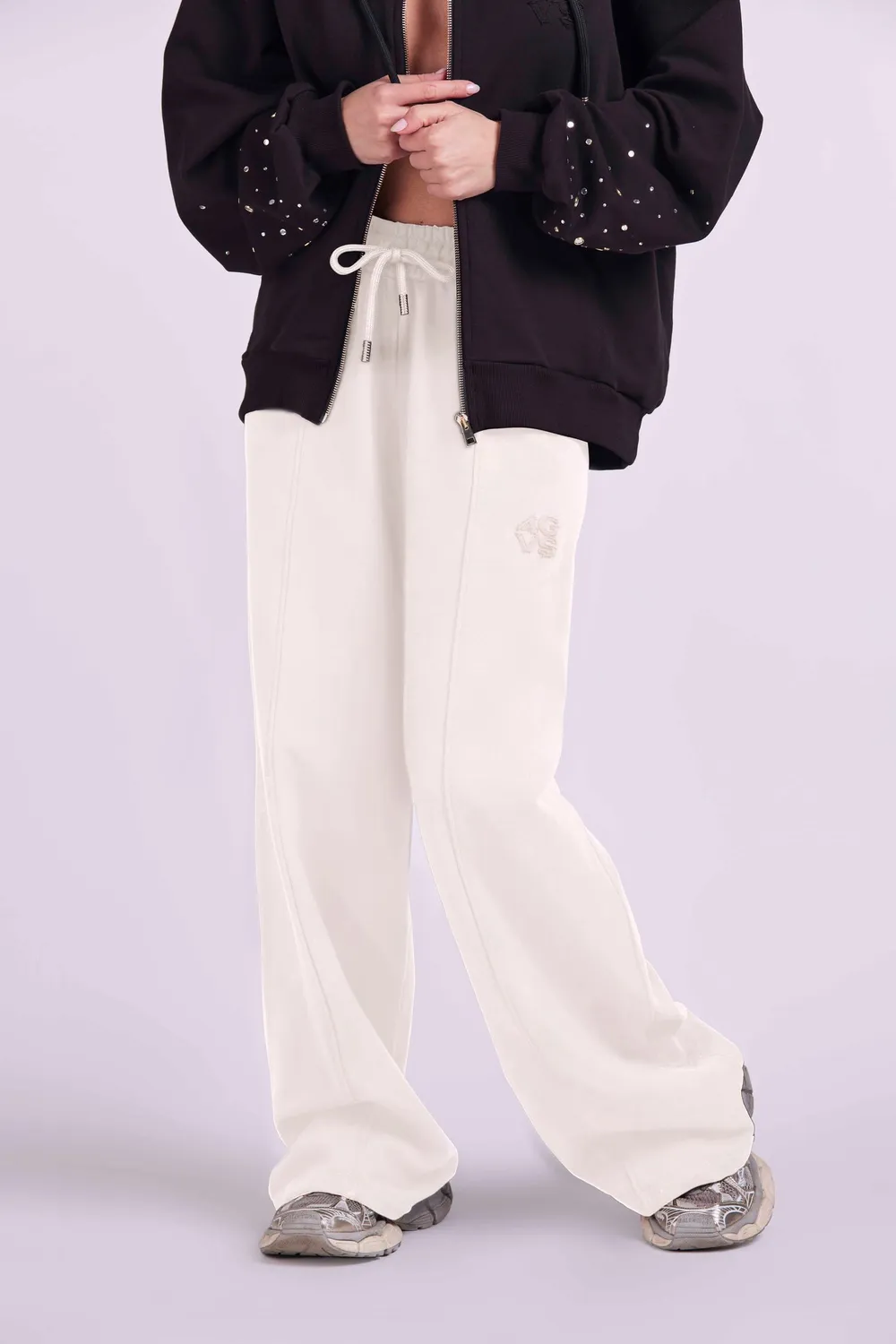 4 Giveness Palace 4GVS Pantaloni Palazzo Cotone Nero M