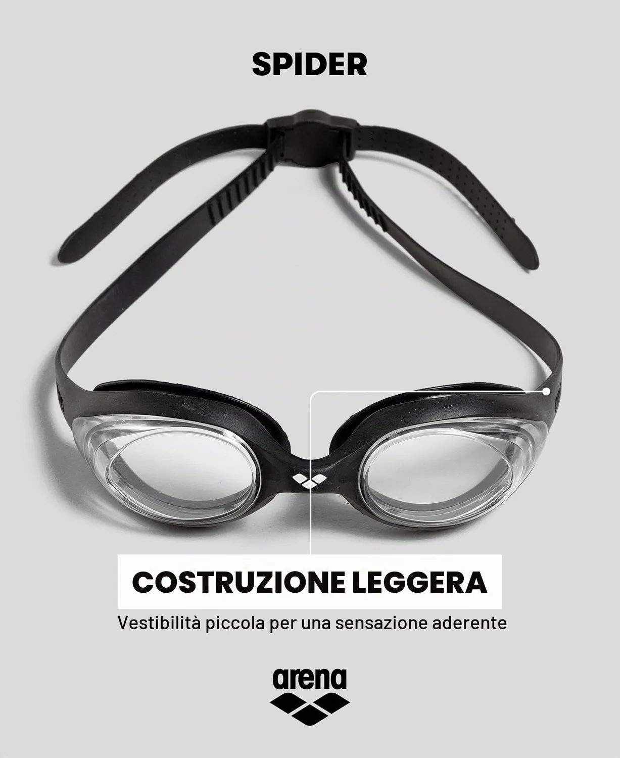 Arena Spider occhialini nuoto adulto clear-blue-white antiapp.