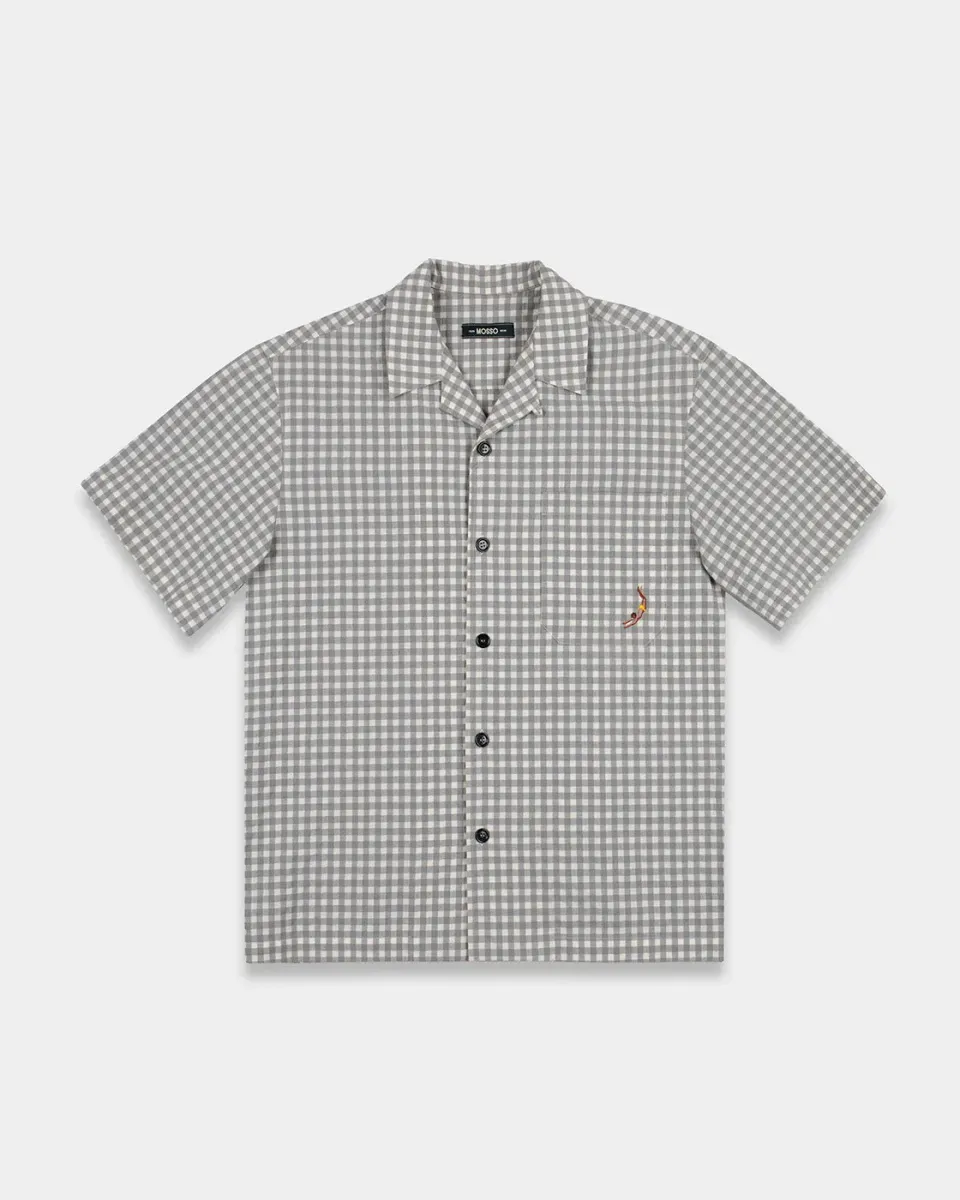 Mosso Sunwear camicia vichy grigia seersucker traspirante
