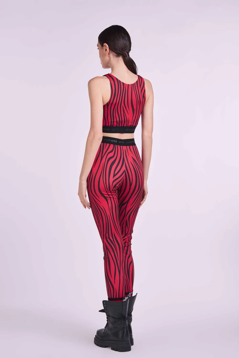 4 Giveness Zebra Logo top lycra zebrato nero