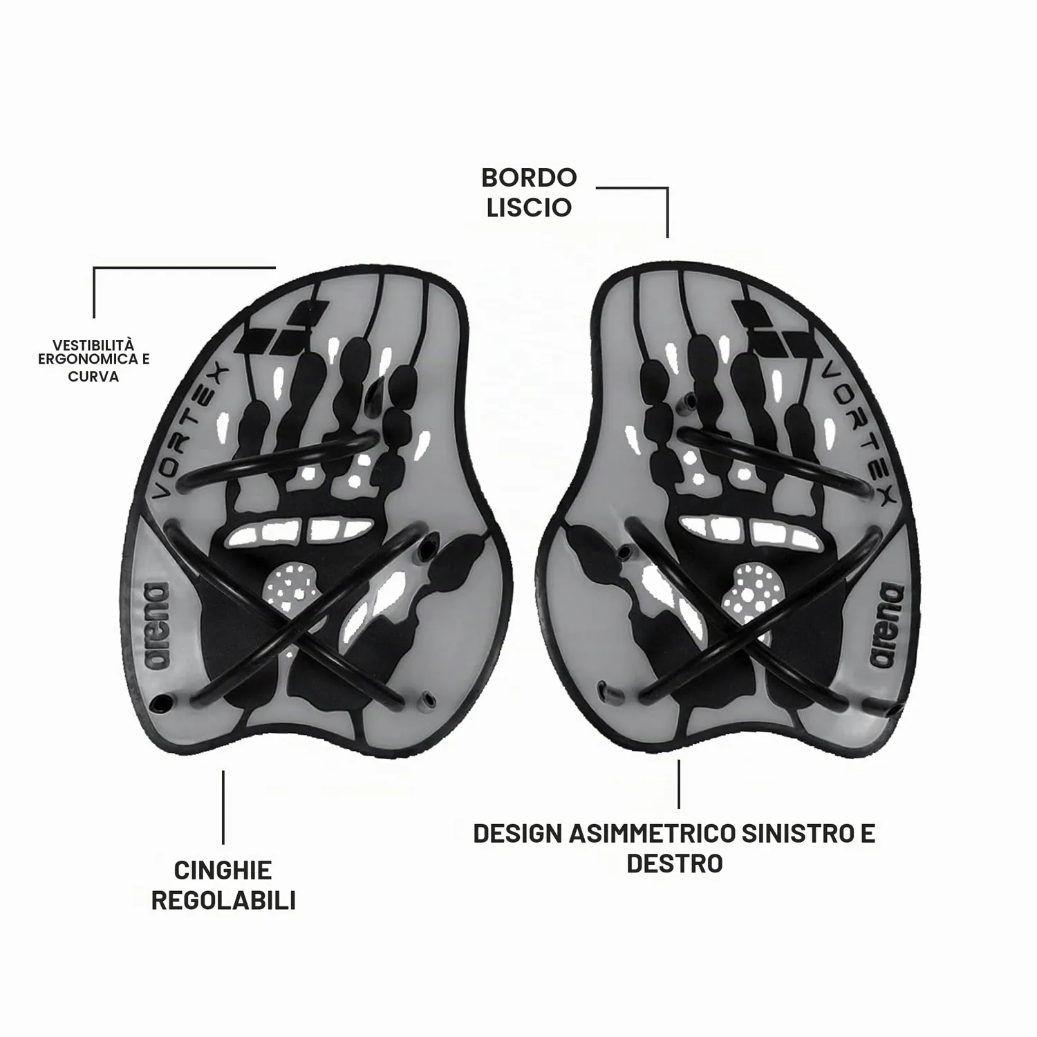 Arena Vortex Hand Paddle palette nuoto forza Ergonomica