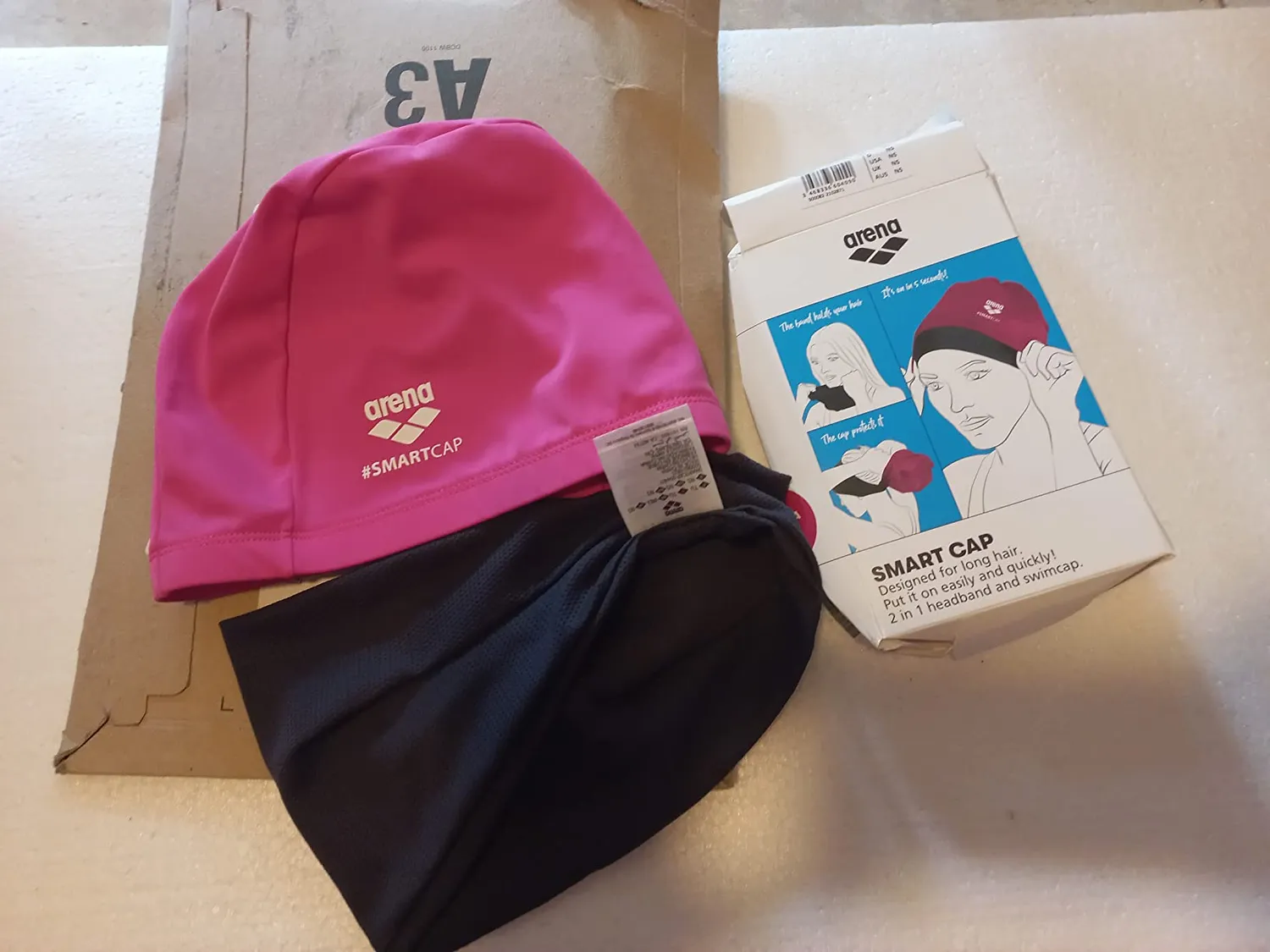 Arena Smartcap cuffia donna fucsia capelli lunghi