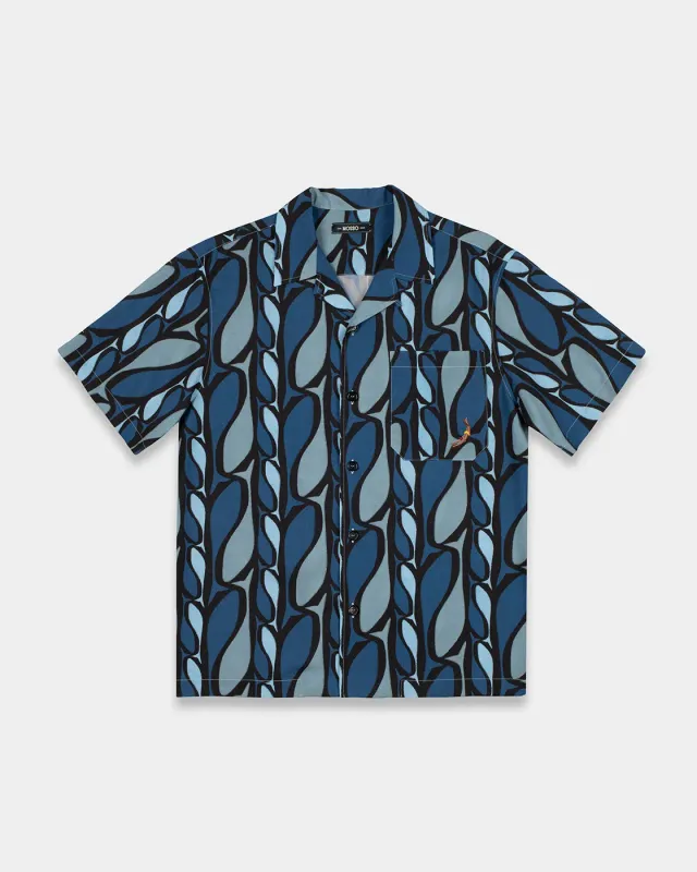 Mosso Sunwear Pesci camicia azzurra lyocell