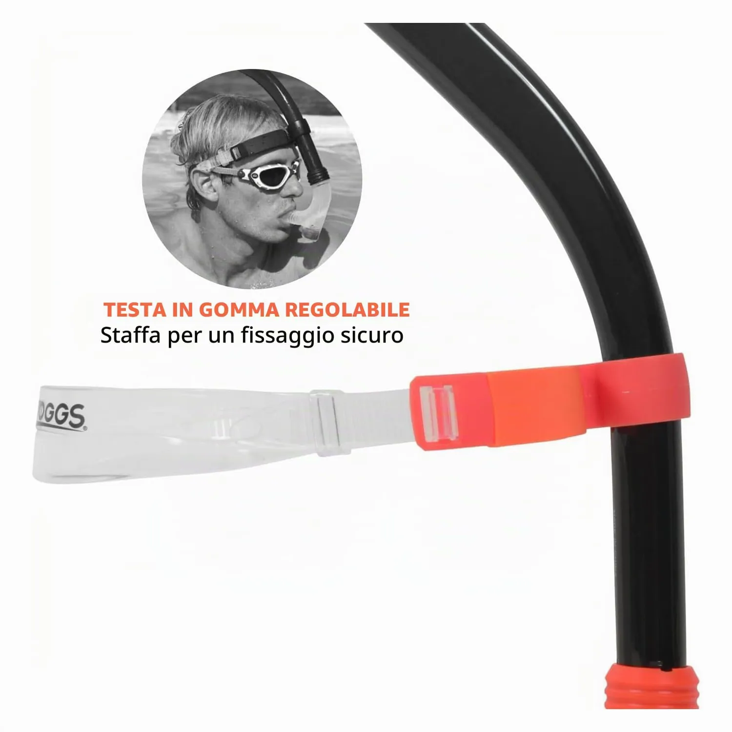 Zoggs Centre Line Snorkel tubo nuoto arancione