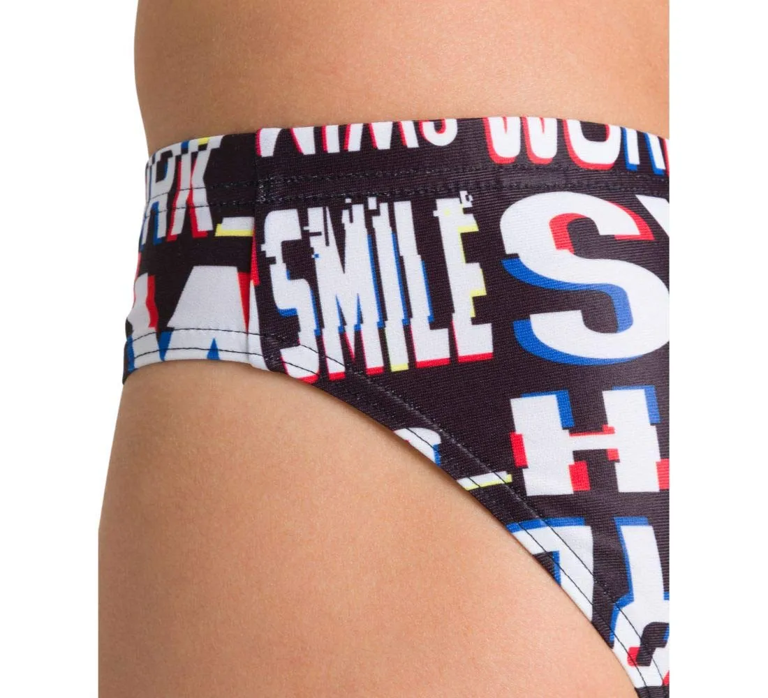Arena Neon Glitch Jr Brief slip nuoto bambino nero 12-13 anni