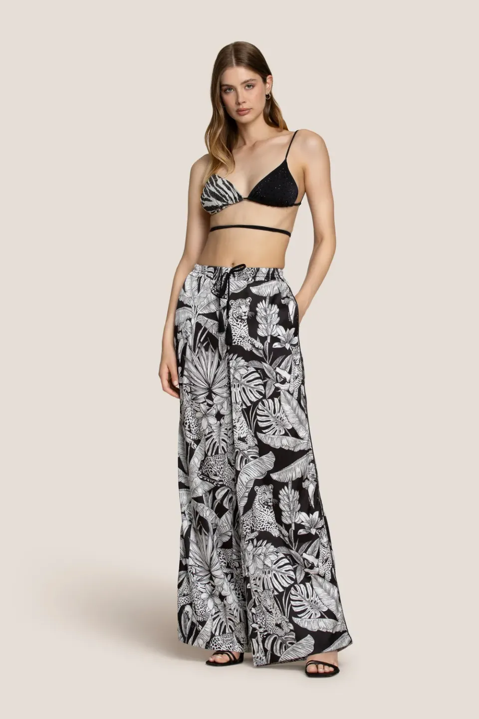 4 Giveness Palazzo Black&White pantaloni palazzo unica
