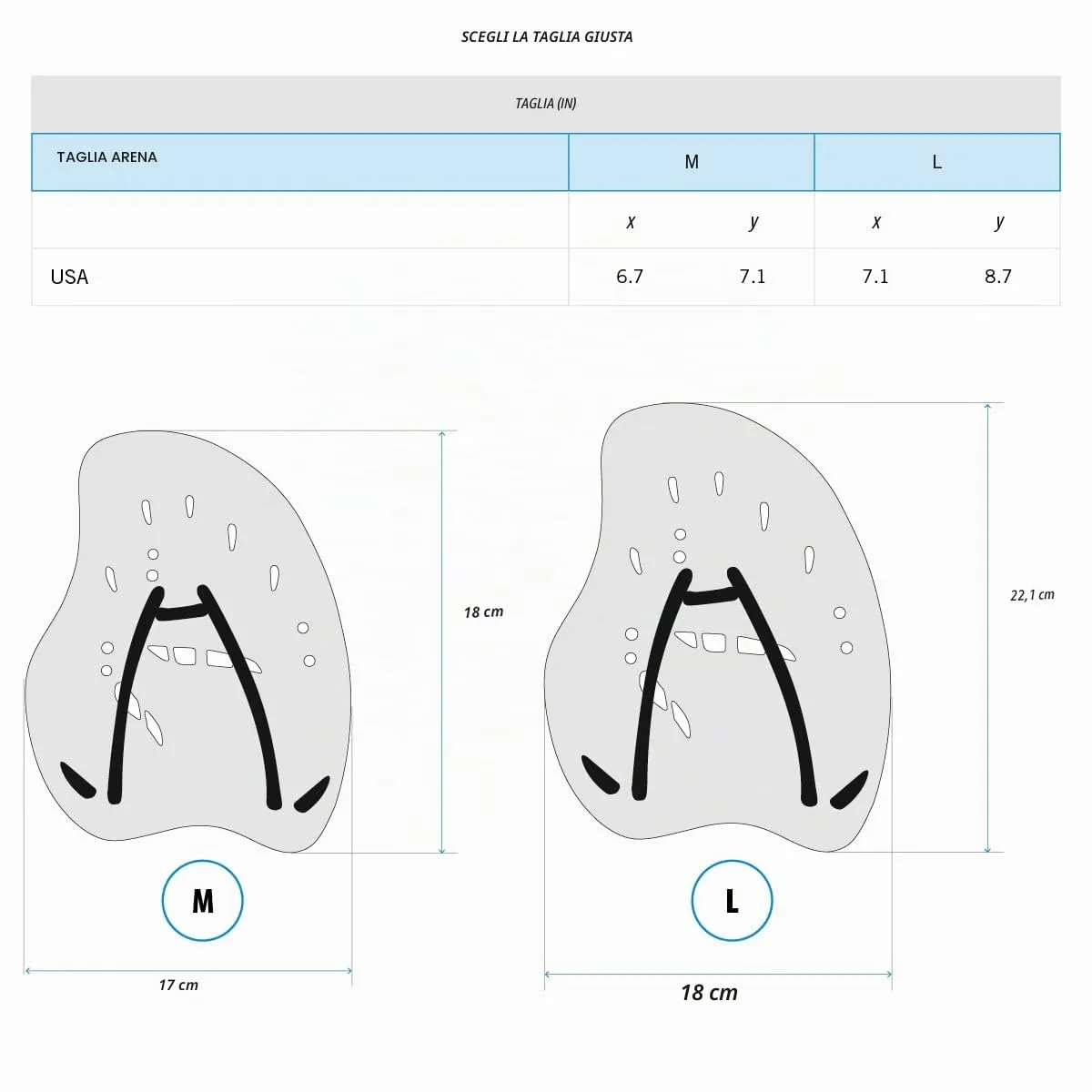 Arena Vortex Hand Paddle palette nuoto forza Ergonomica