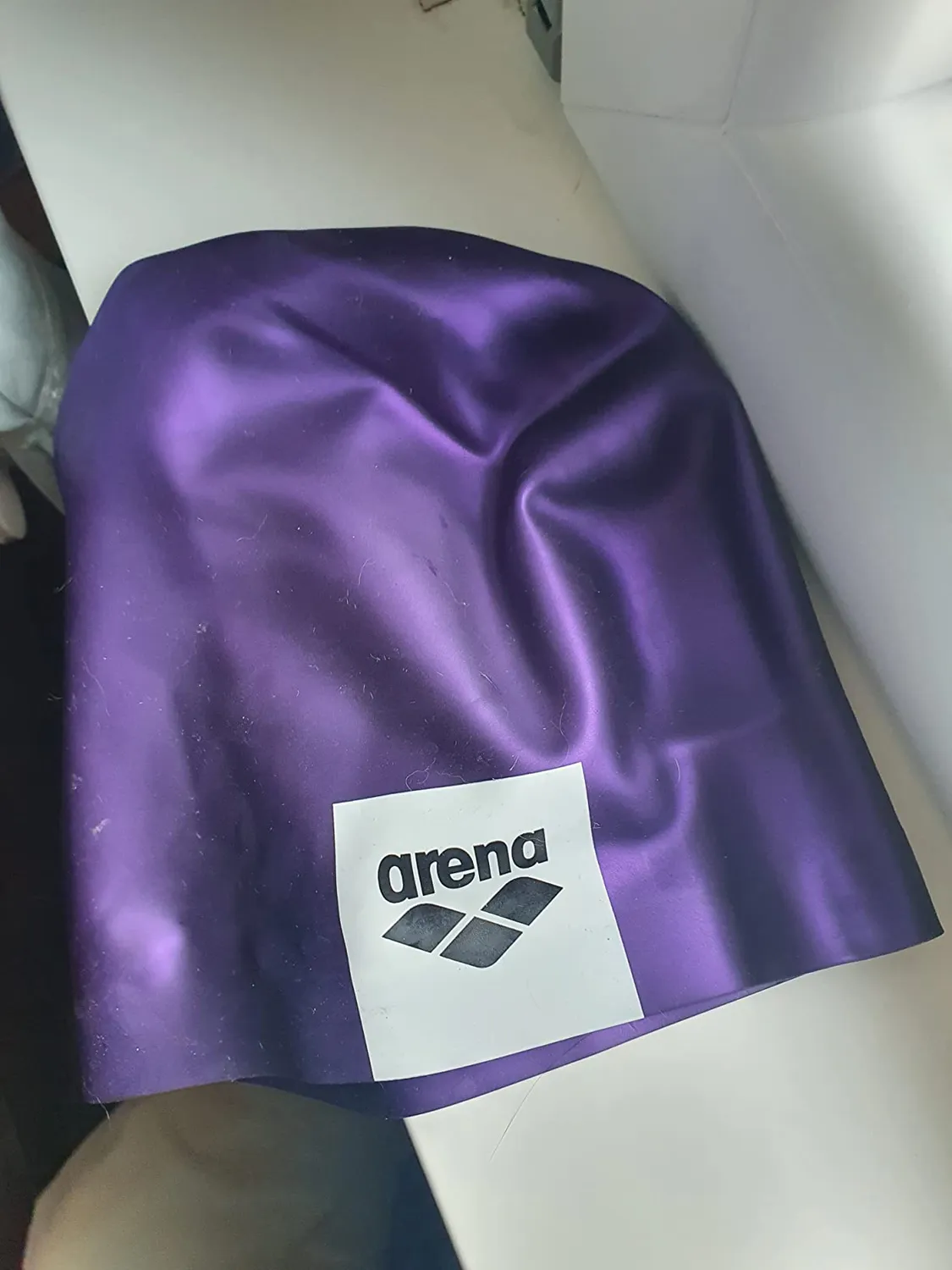 Arena Logo Moulded cuffia nuoto viola silicone