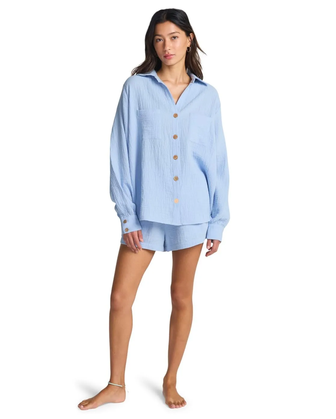 Billabong Swell Blouse Blusa Donna Garza Cristallo Salato Tasche