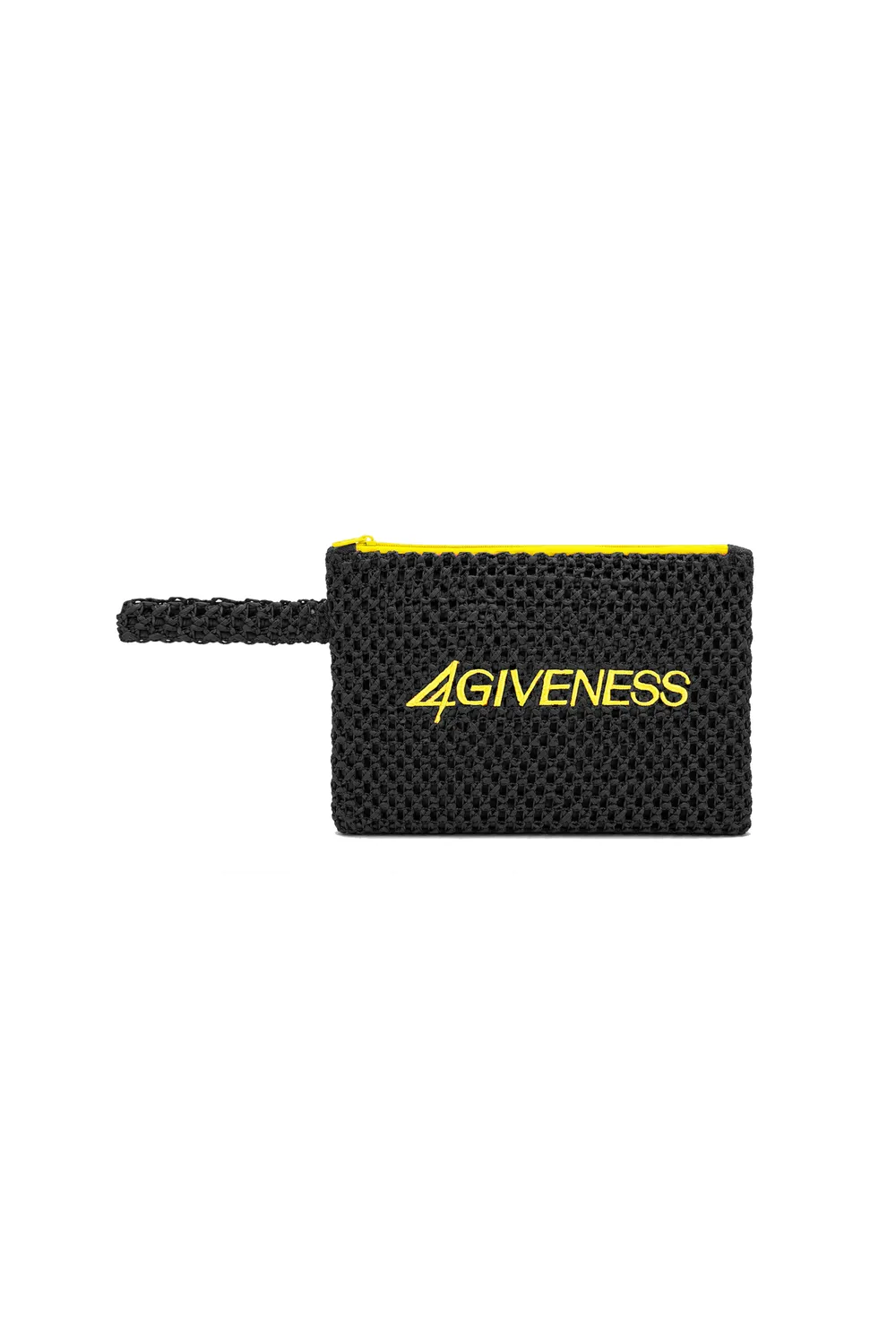 4 Giveness pochette paglia ricamo sand-black unica
