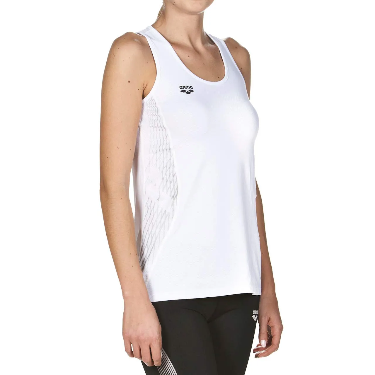 Arena Run Tank Top canotta donna XS bianca traspirante running