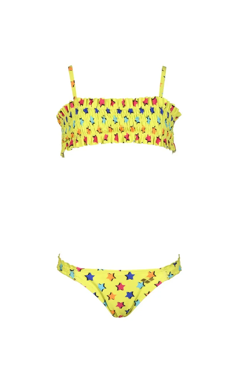 Arena Bandeau Allover bikini bambina soft green multi