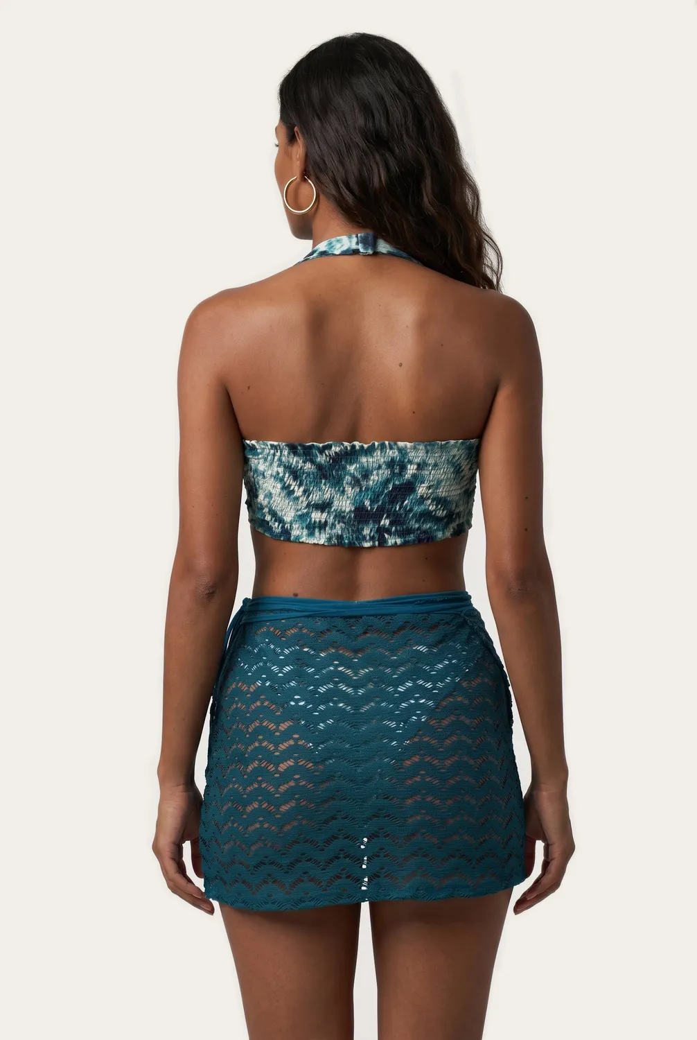 4Giveness Pareo Mesh Crochet gonna mare nero rete
