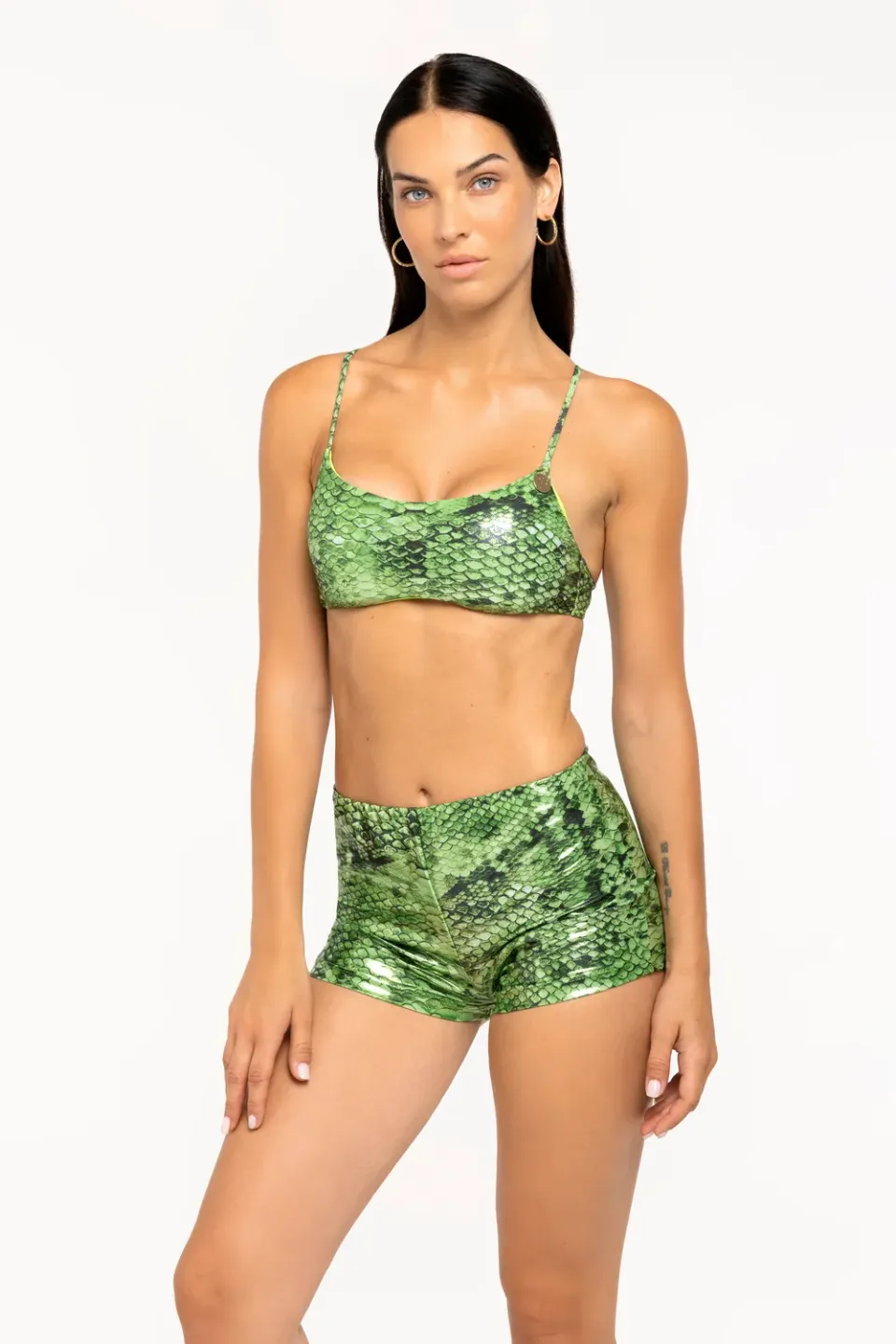 4 Giveness Rainbow Boa short lycra bimba animalier verde