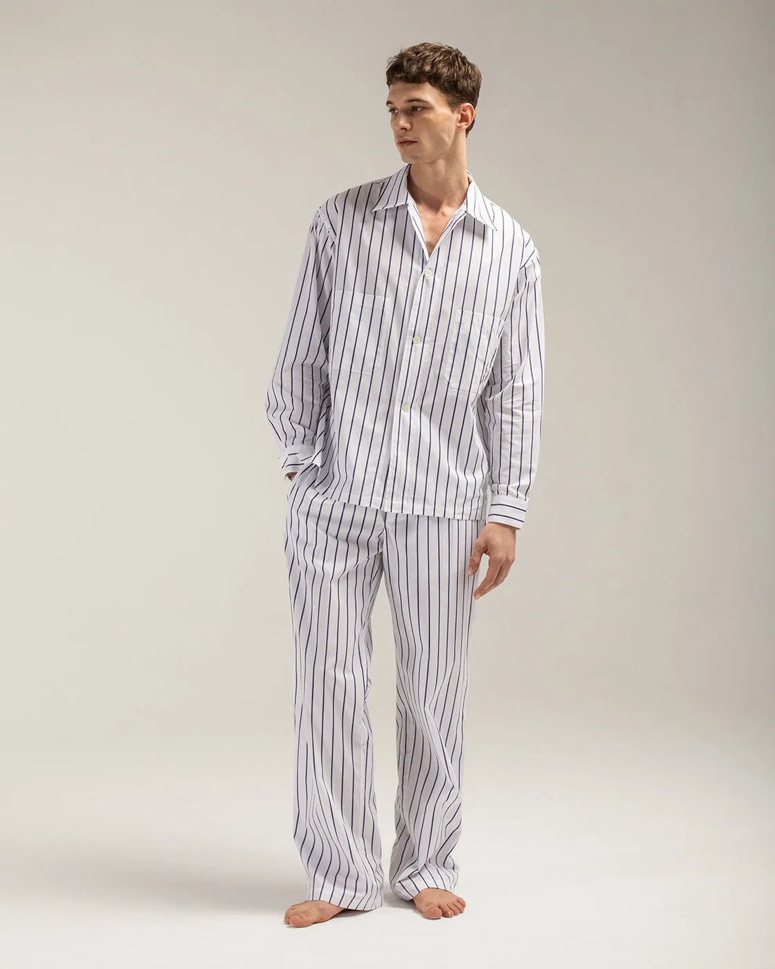 Mosso Sunwear Sun Stripes pantaloni cotone a righe blu