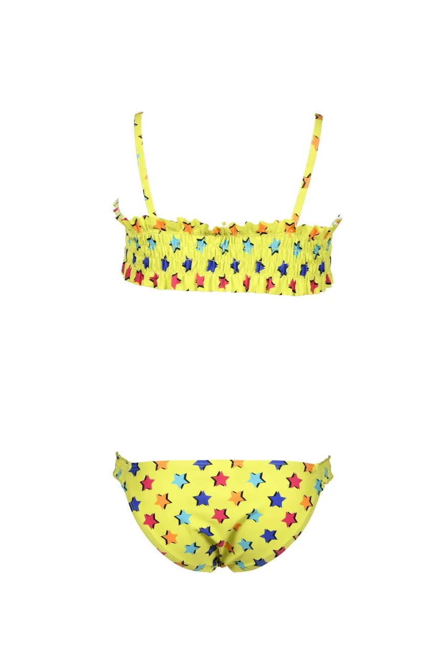 Arena Bandeau Allover bikini bambina soft green multi