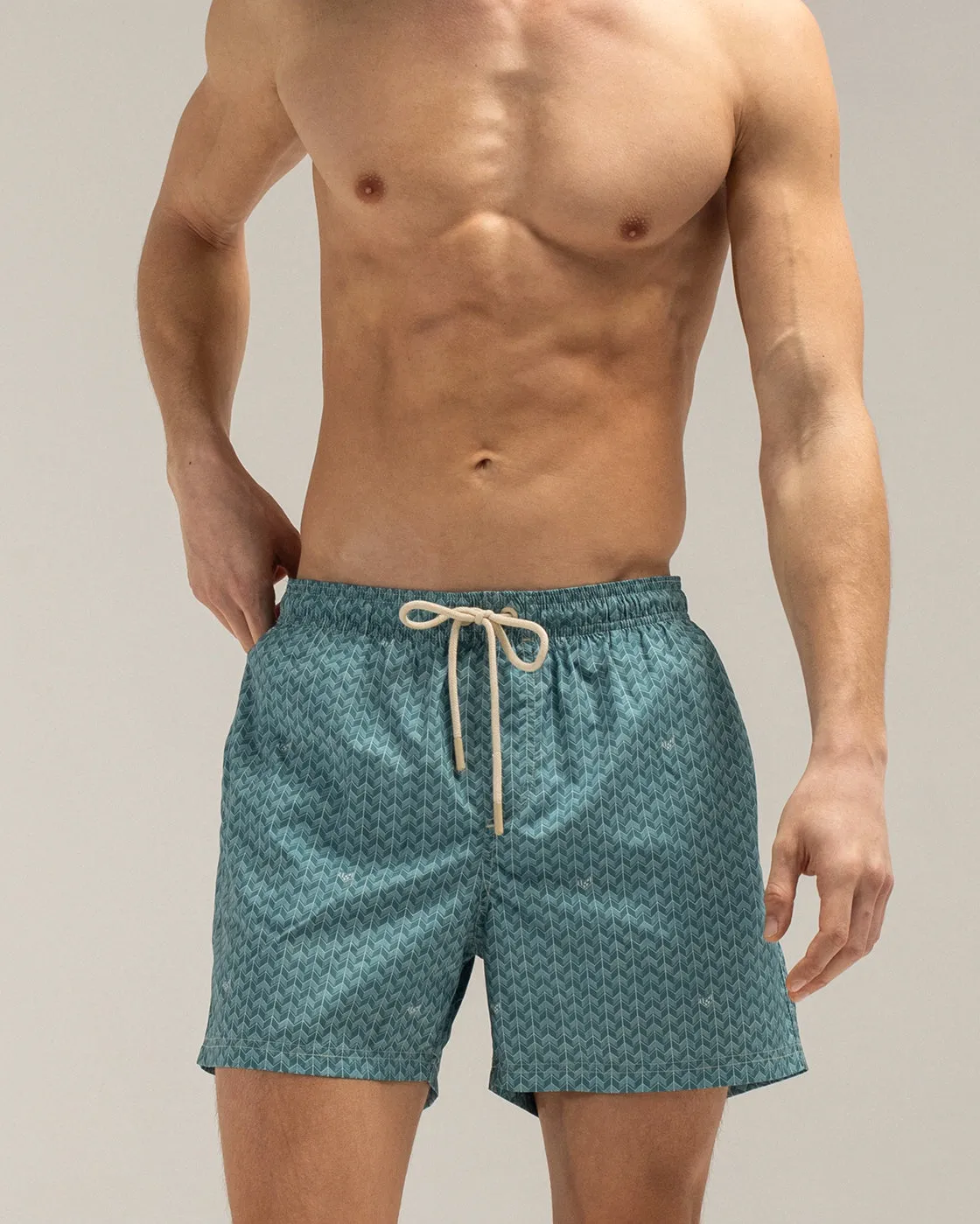 Mosso Sunwear Grains Drift Blue costume mare blu nylon riciclato