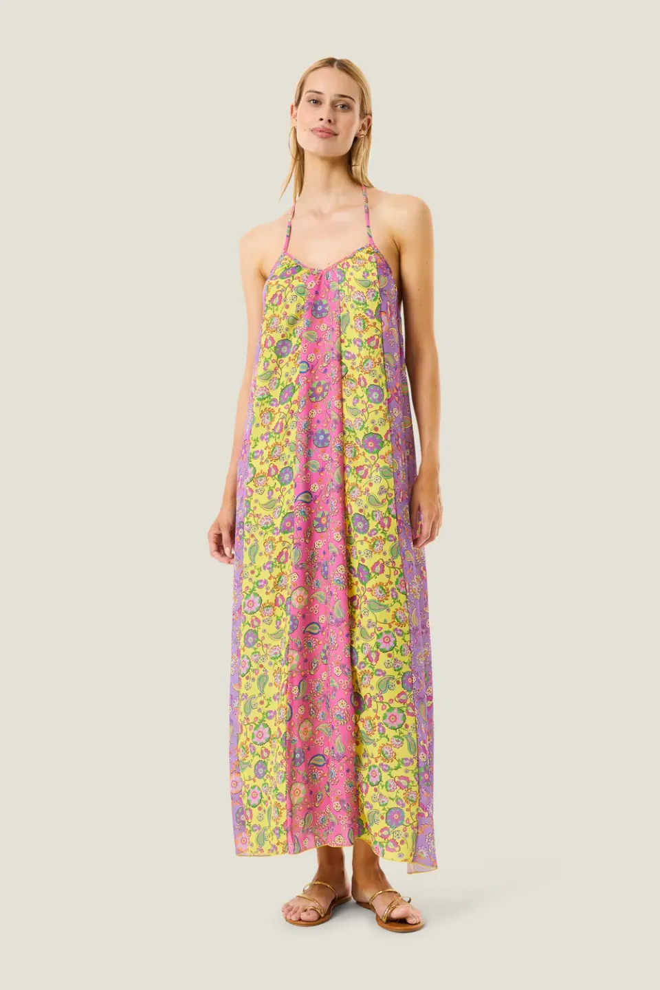4 Giveness Boho Chic abito lungo scollo