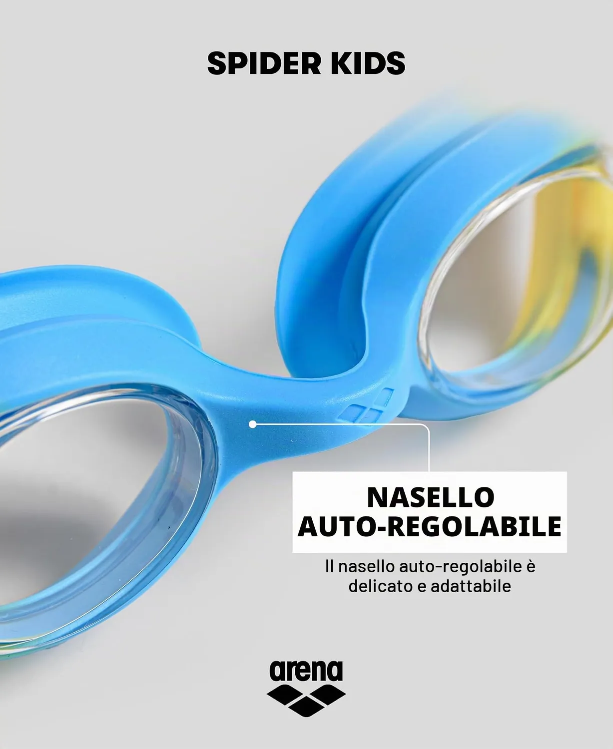Arena Spider Kids occhialini multicolor lenti scure 2-5 anni