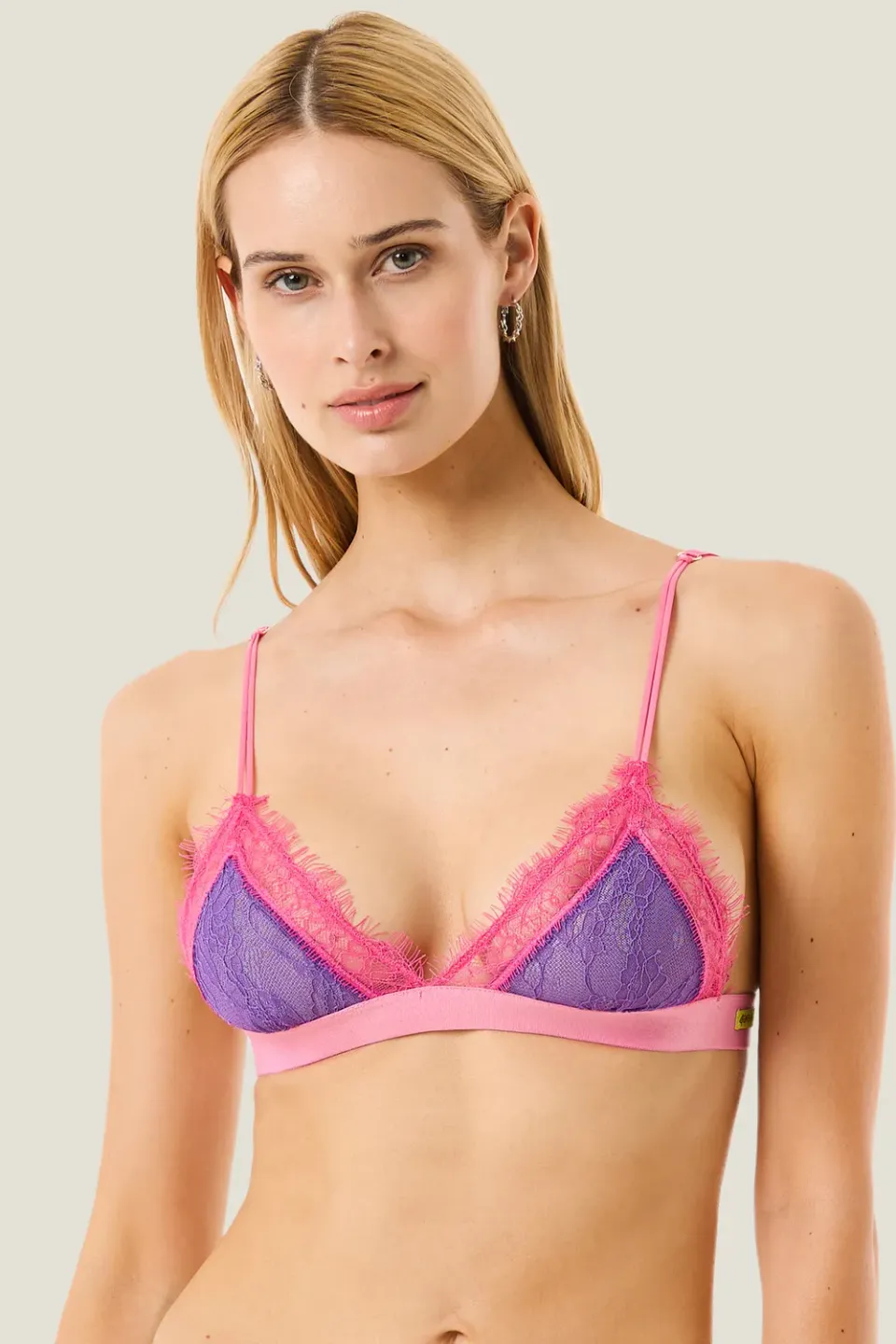 4Giveness Lace Triangle Top Bikini Fucsia-Viola Pizzo