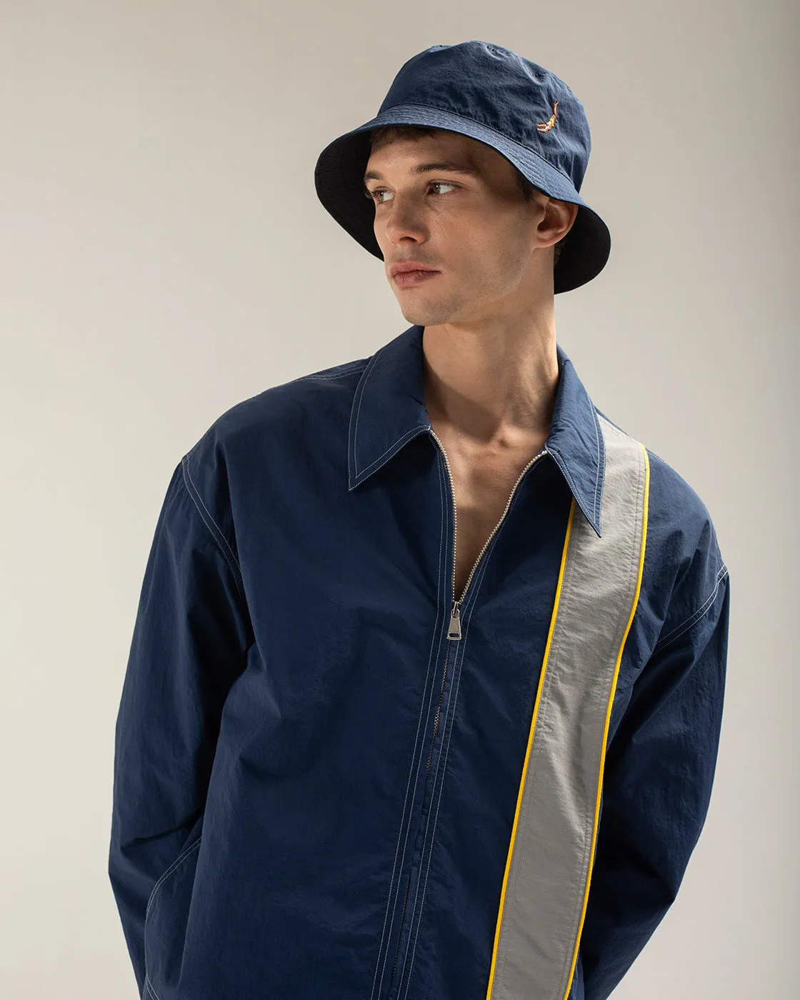 Mosso Sunwear Blue Panel giacca zip blu navy tecnica