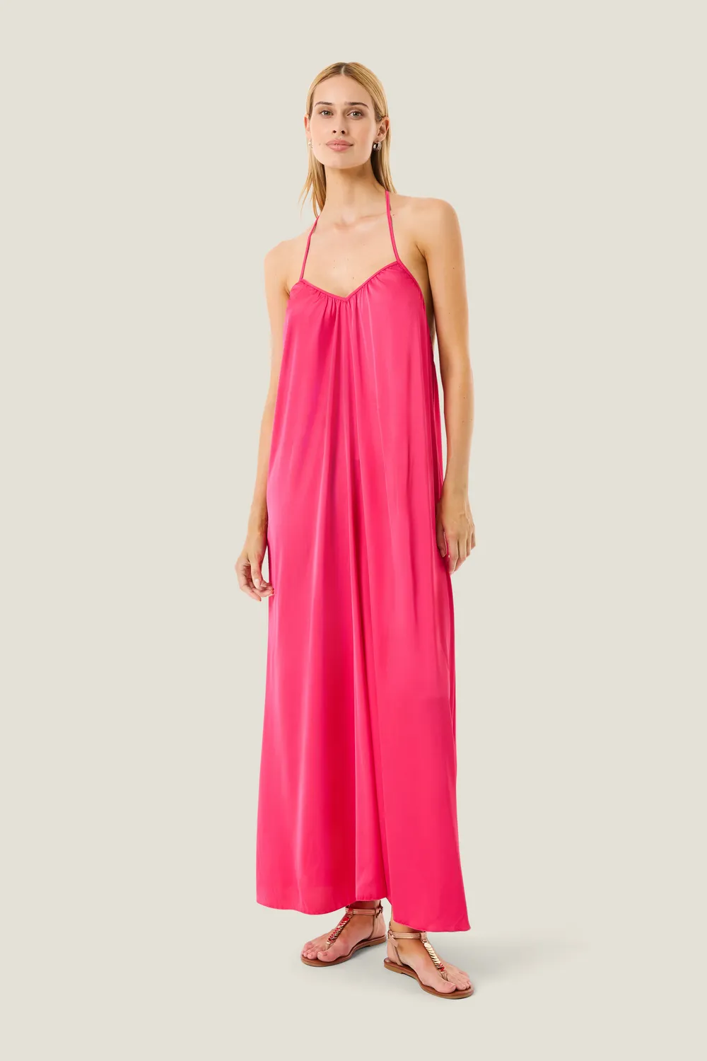 4 Giveness Soft Touch abito lungo rosa SM morbido
