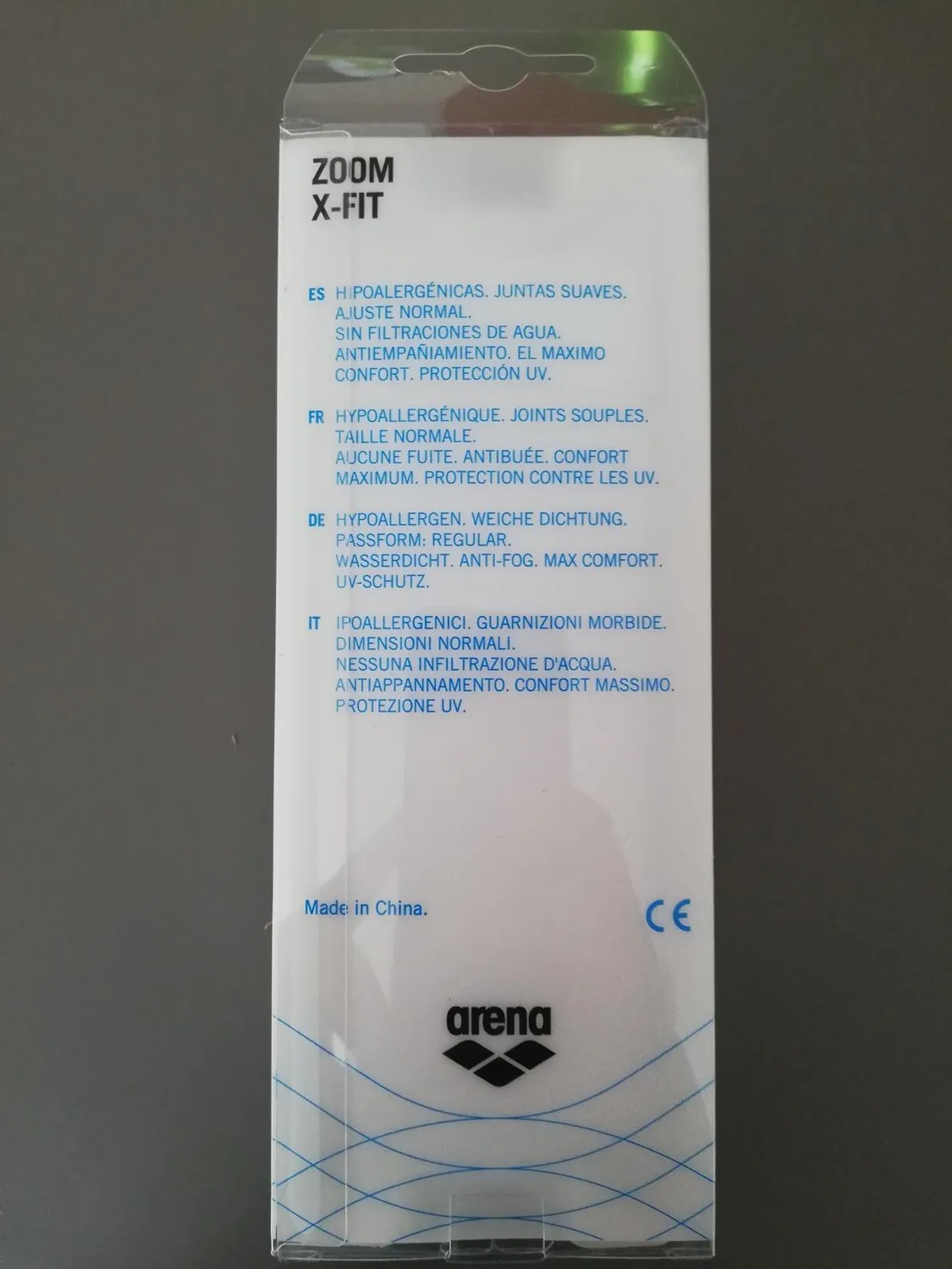 Arena Zoom X-Fit occhialini nuoto blu-trasparente antiappannamento