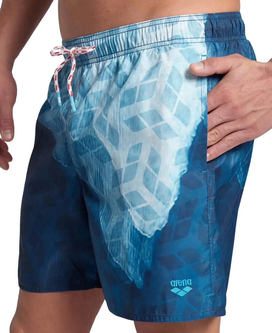 Arena Water Prints Beach Boxer mare white-monogram riciclato
